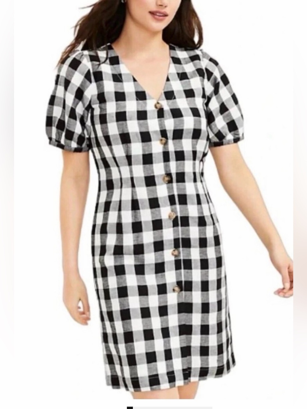 Ann Taylor Loft Cotton Black and White Gingham dress - NWOT size 10